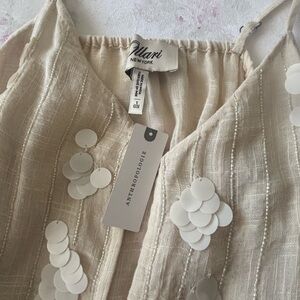 Marc New York Beige Sequin Embellished Top
